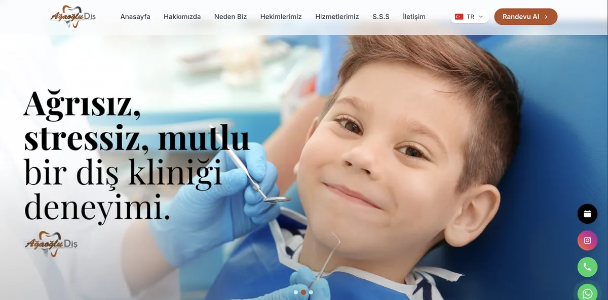 Ağaoğlu Diş web sitesi